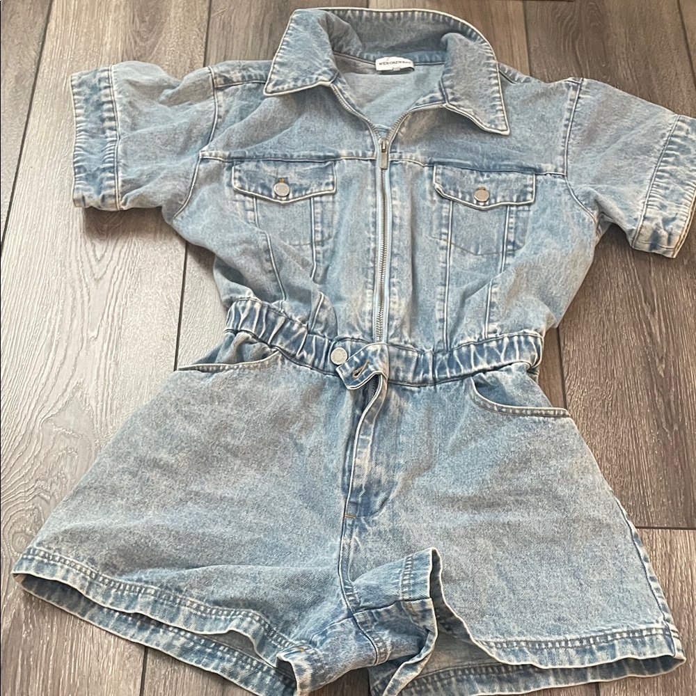 Denim Short Sleeve Romper